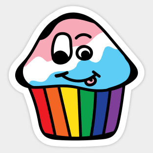 Trans Pride Rainbow Cupcake Sticker